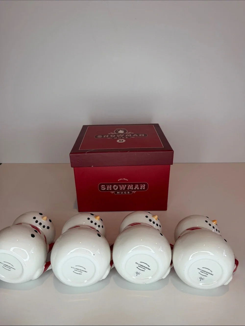 Williams Sonoma Snowman mugs